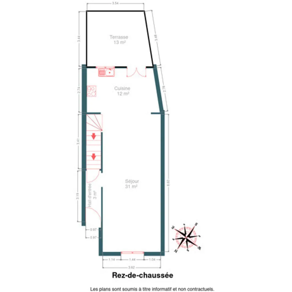Floor Plan - Renovated 3-Fronted House in La Hulpe