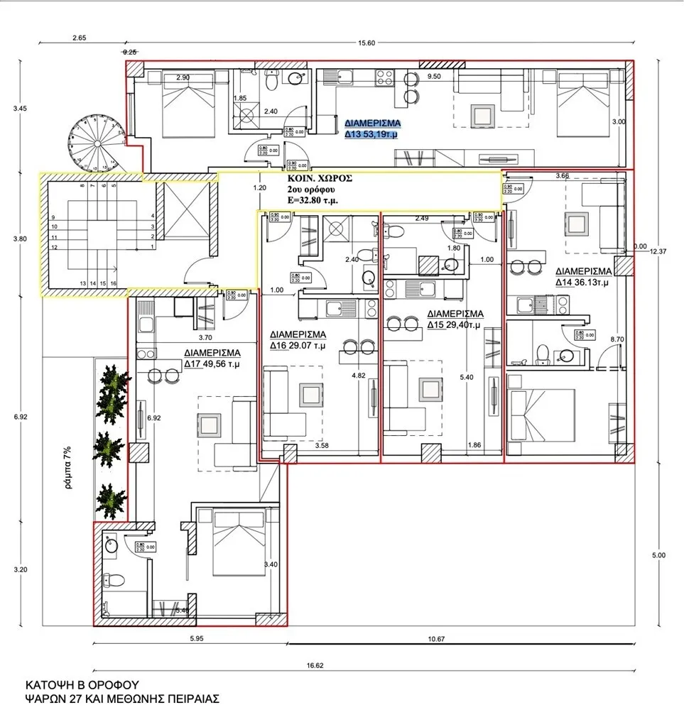 Planimetria - Flat with Elevator in Central Piraeus