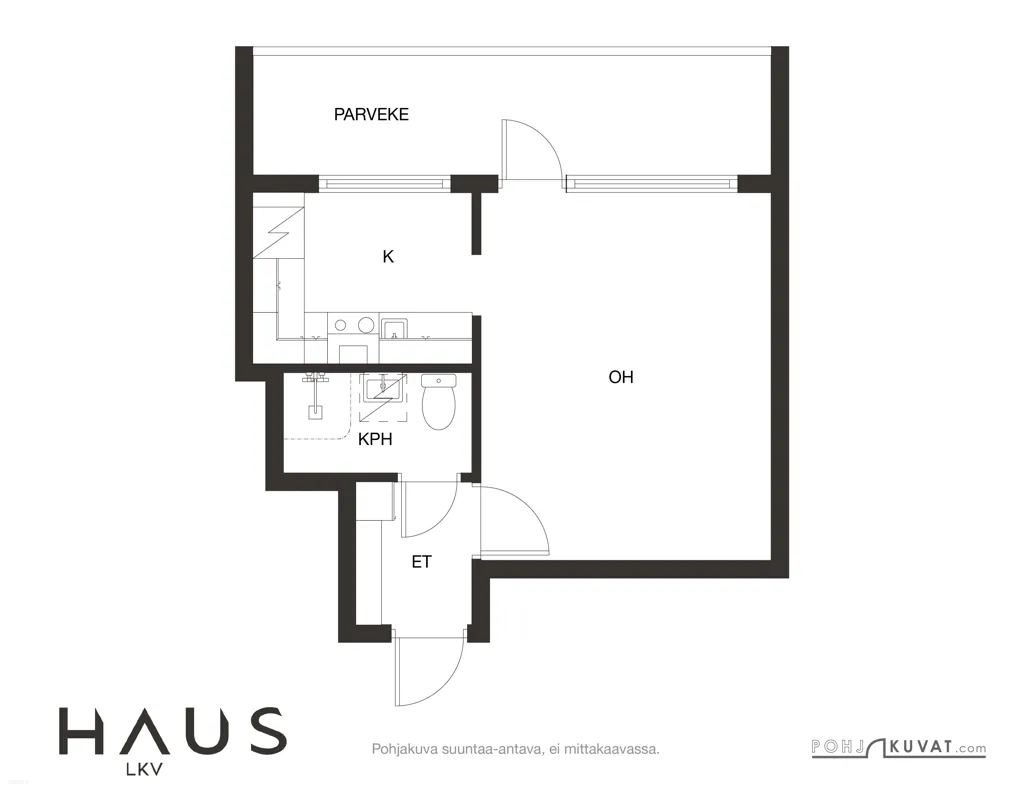 Plan - Renovated Studio with Glazed Balcony in Turku Centre