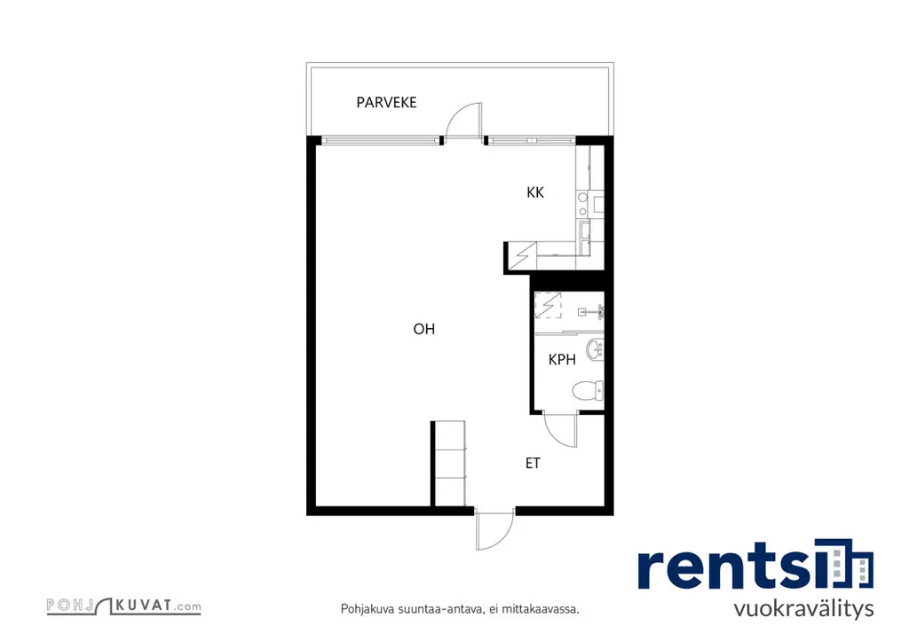 Plaan - Bright Balcony Studio in Kauniainen Centre