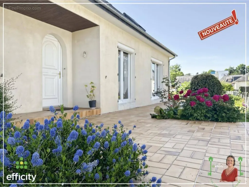Terrasse - Maison de Ville avec Jardin Arboré à Vitre