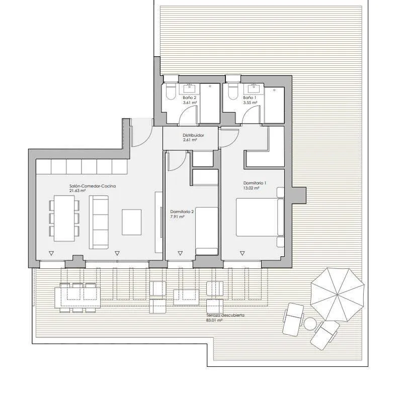 Plaan - Contemporary Flat with Pool in Las Lagunas, Mijas