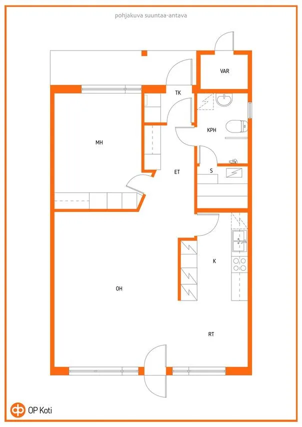 Plan - Maison 2 pièces à Pori