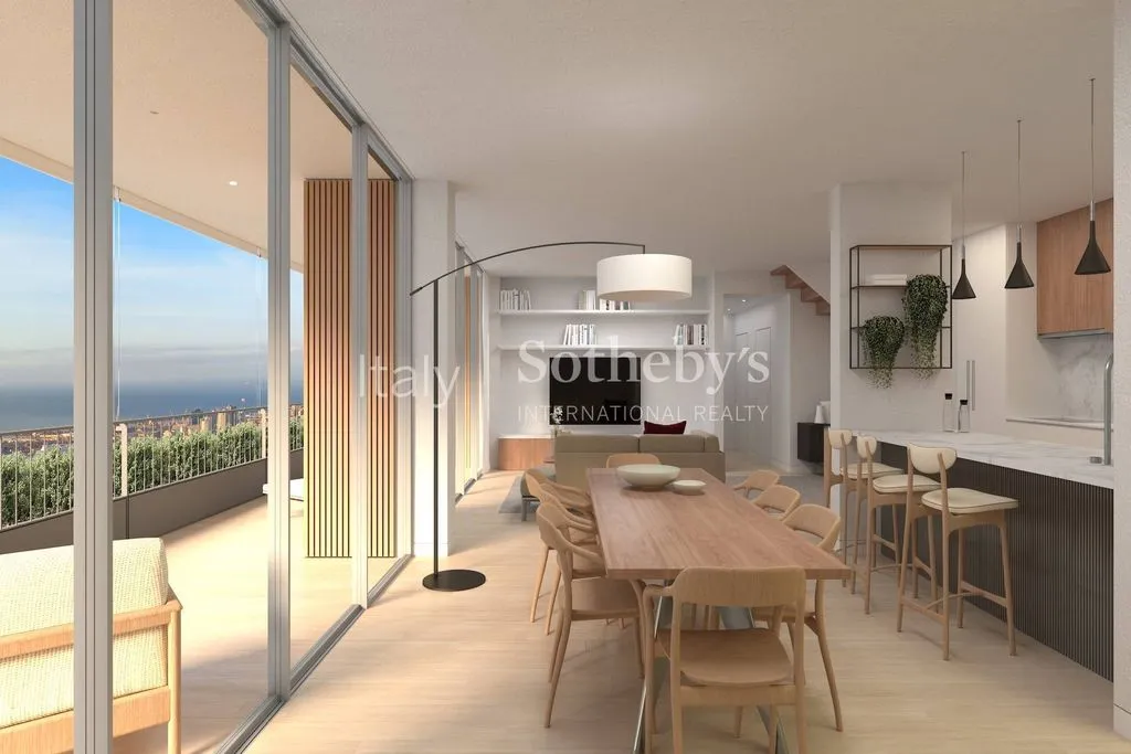 Söögituba - Luxury Penthouse with Sea View in Genoa