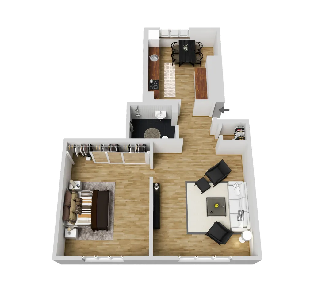 Plan - Loft-Style Apartment with High Ceilings in Krokslätt