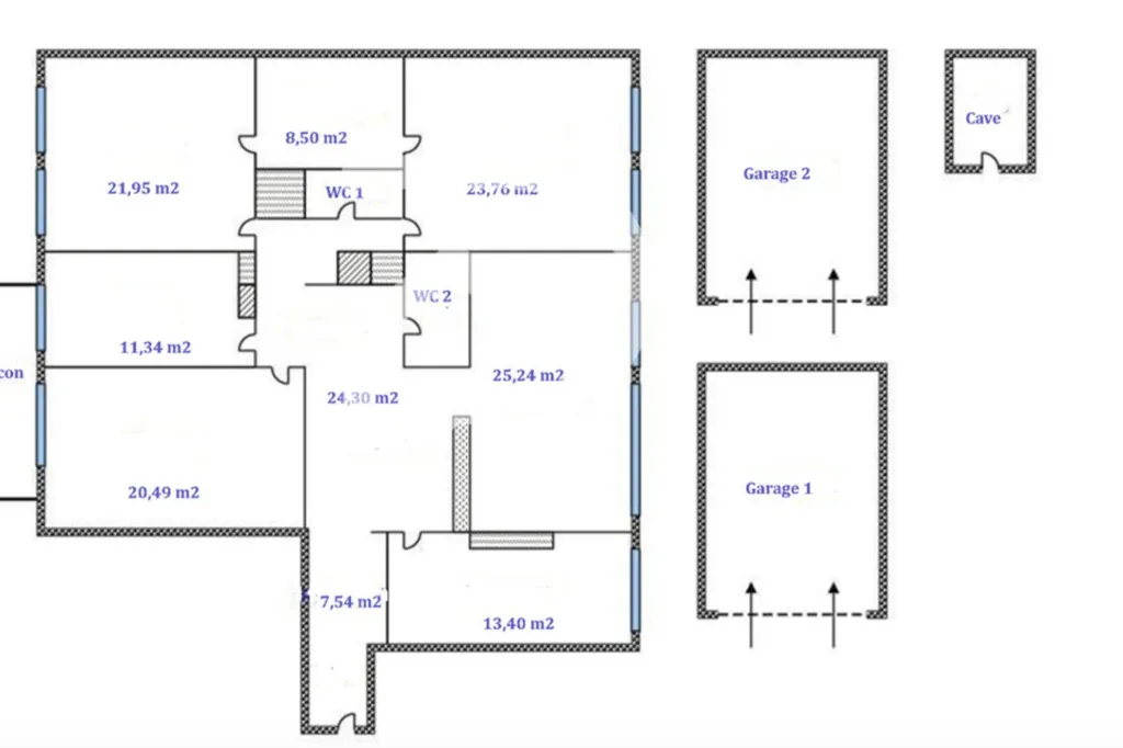 Floor Plan - 4-Piece Apartment with Office Potential in Saint-Raphaël