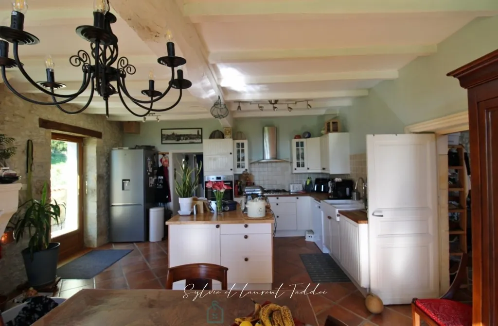 Kitchen - Stone House with Pool near Montendre