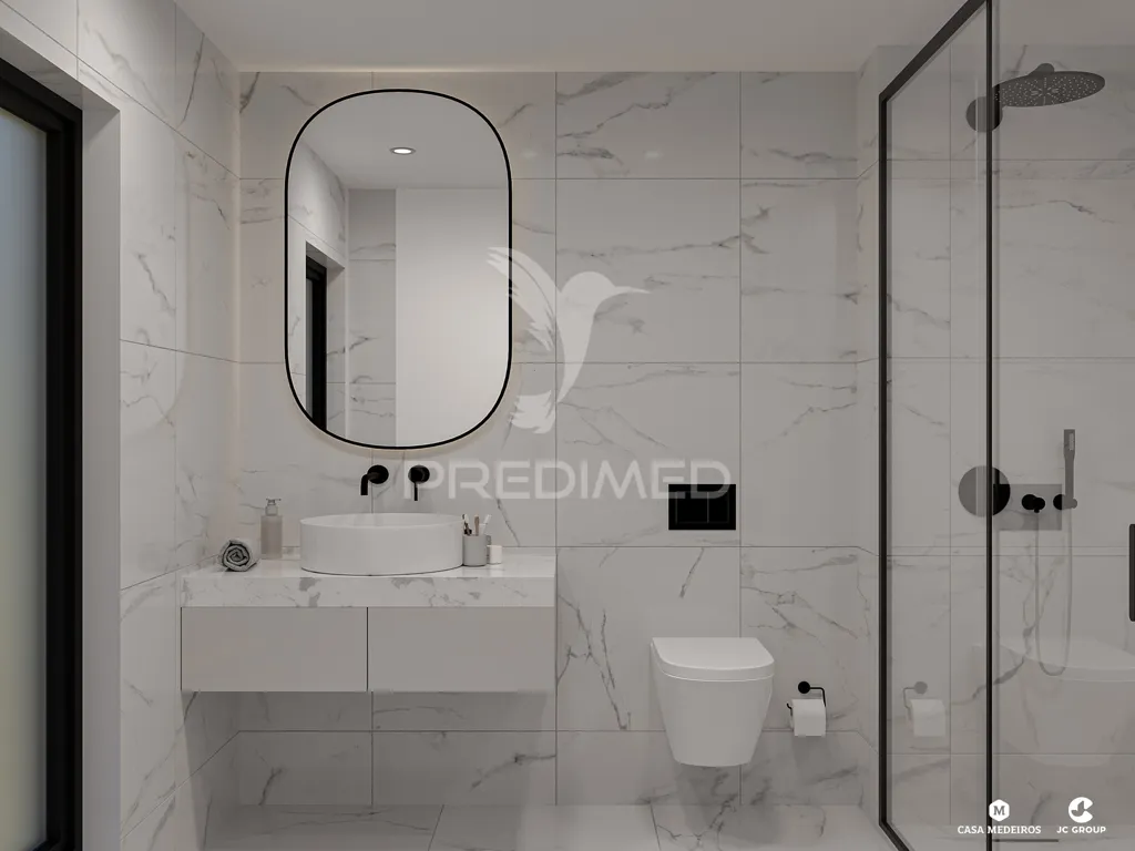 Bathrooms - T0+1 Apartment with Sea View in Construction