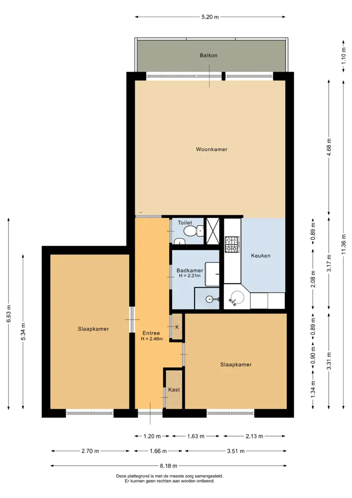 Plan - Galerie Flat with Balcony in Zoetermeer