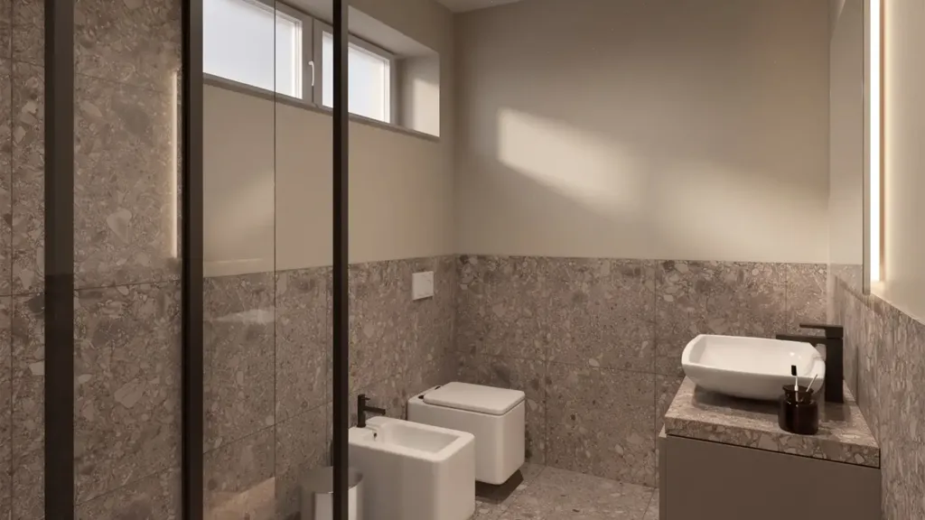 Salles de bain - New Studio with Panoramic Loggia in Toscolano Maderno