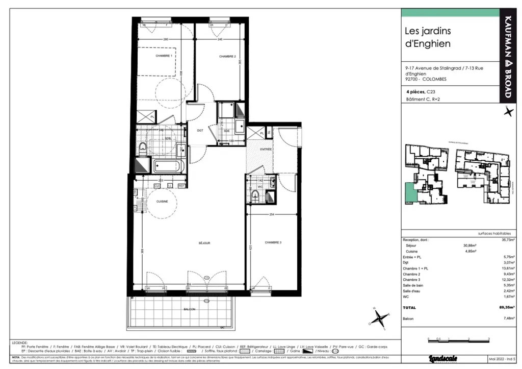 Plaan - Apartment with Balcony in Colombes
