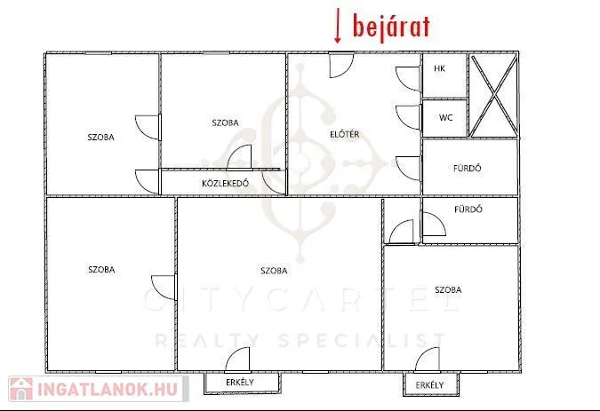 Planimetria - Modernised Apartment with Balcony in Budapest VIII