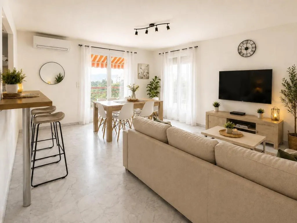 Séjour - Appartement avec vue dominante et terrasses à 15 min des plages