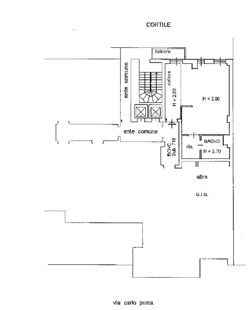 Plan - Luxury Studio in Elegant Building, Milan