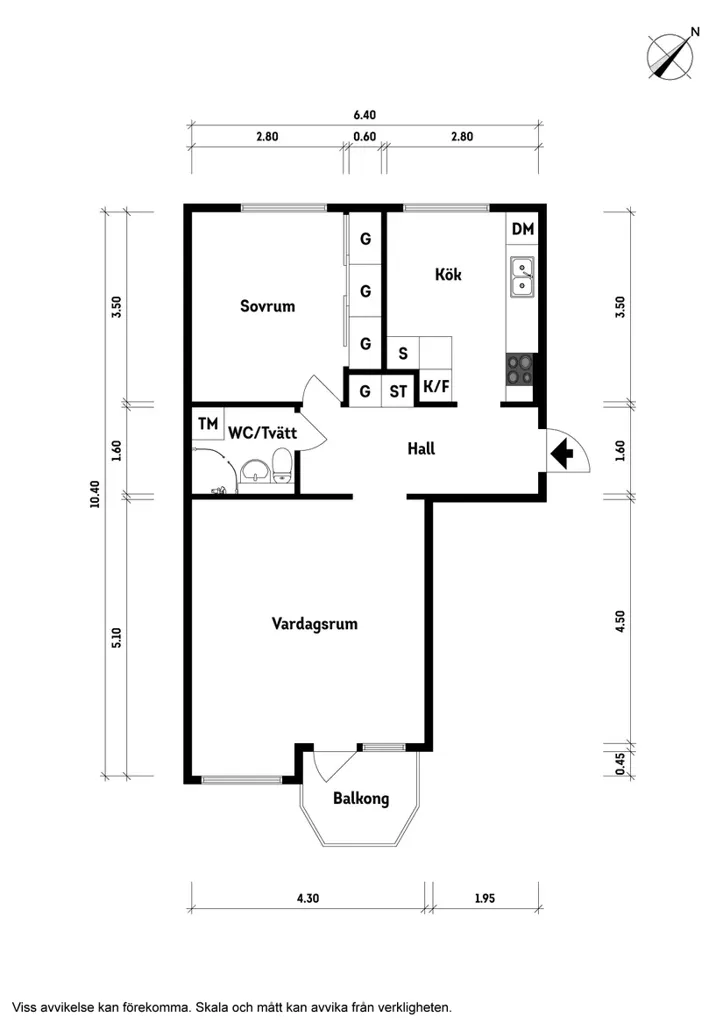 Plaan - Two-Bedroom Flat with Balcony in Vänersborg