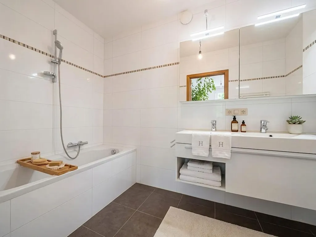 Salles de bain - Appartement avec terrasse et jardin commun à Bruxelles