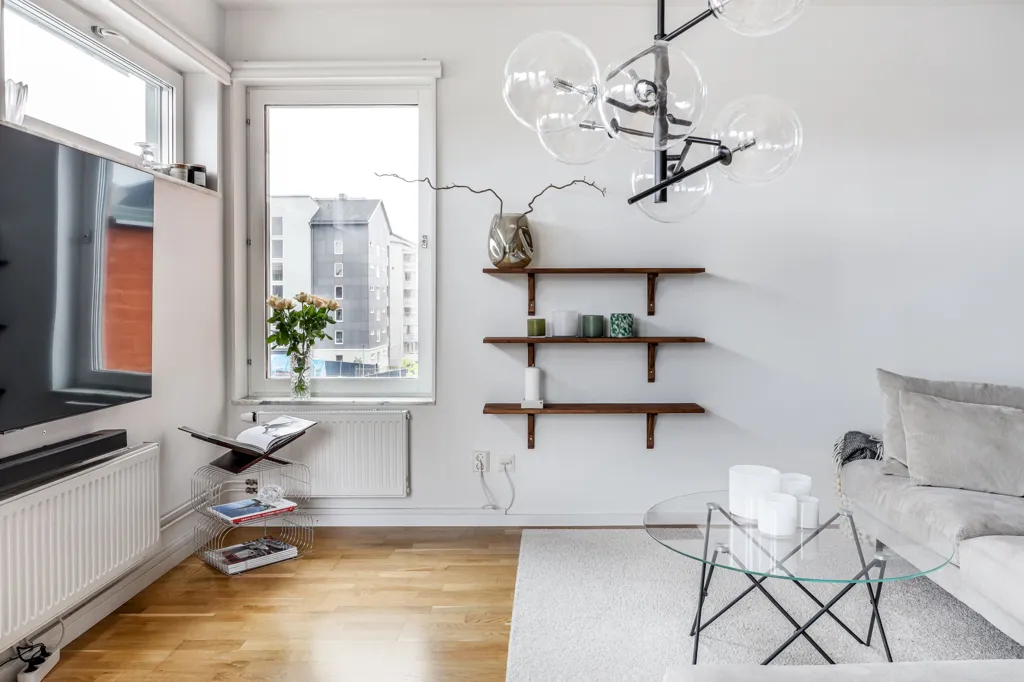 Living Room - Apartment with Large Windows in Mariehöjd