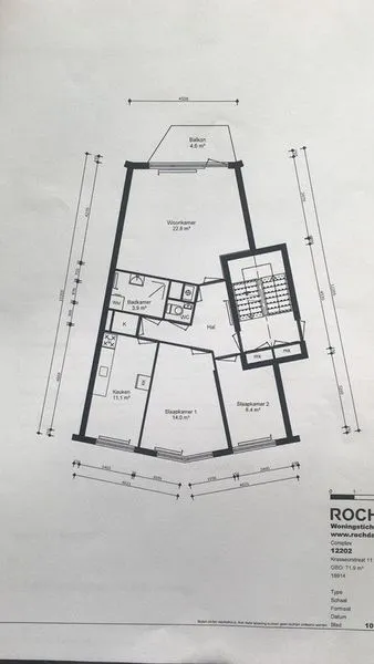 Plan - 3-Bedroom Apartment with Balcony in Amsterdam