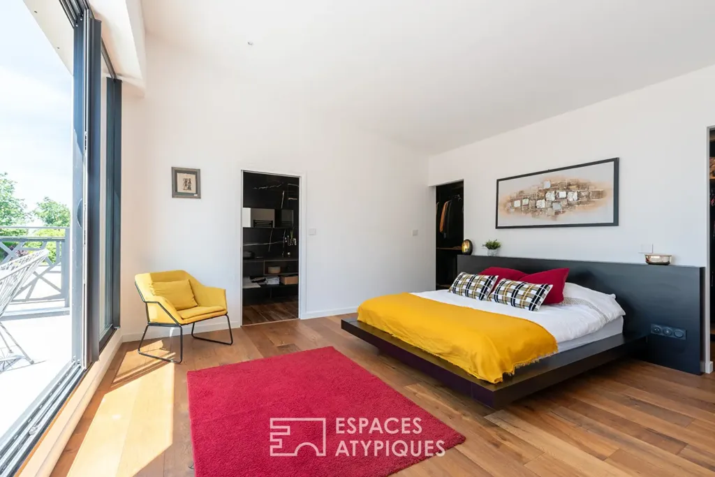 Bedrooms - Architectural Villa with Pool in Rennes