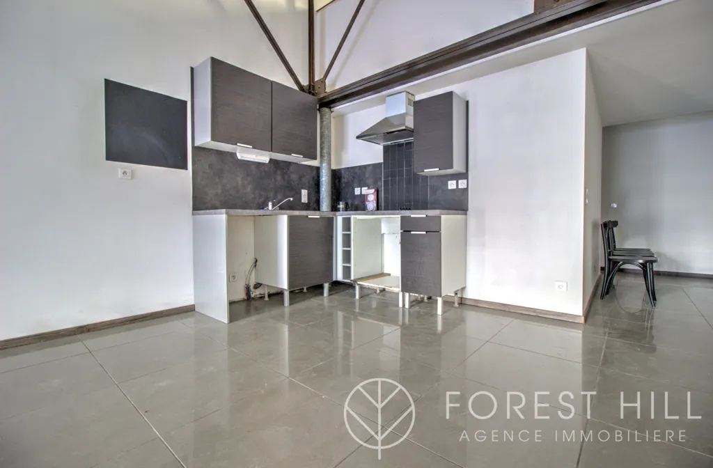 Köök - Loft Apartment with Patio in Céret Centre