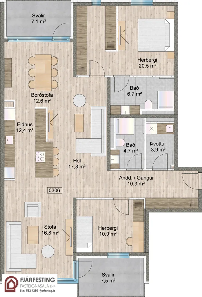 Appartement 3 pièces à Kópavogur