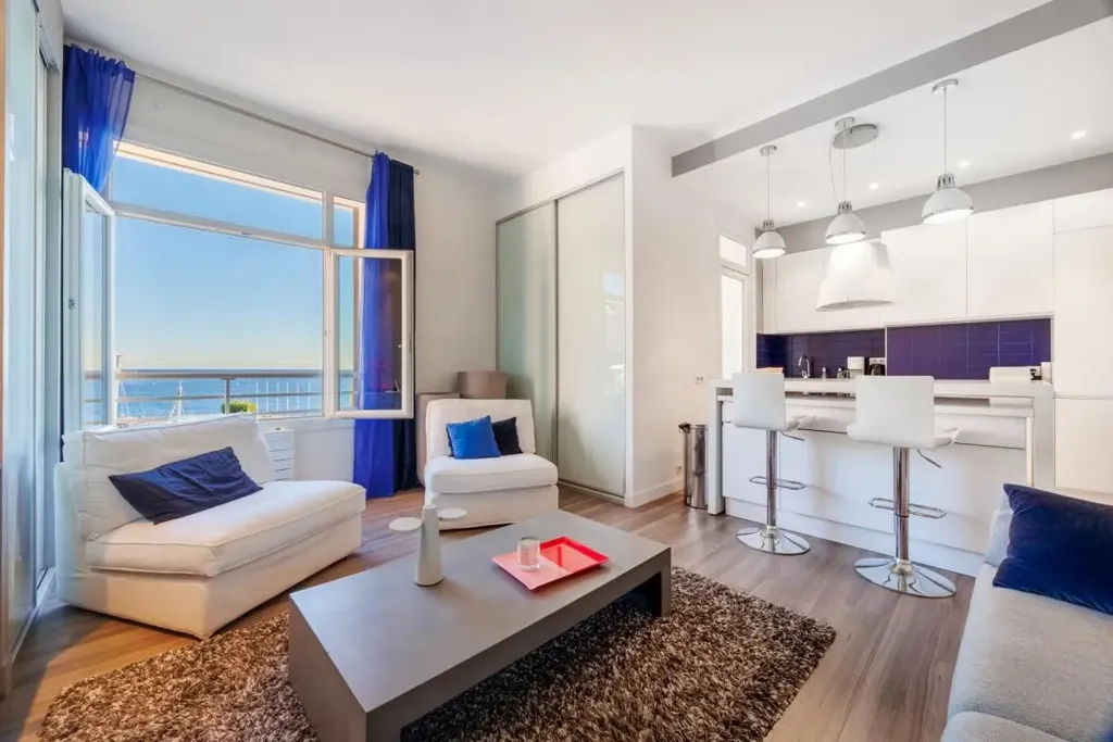 Living Room - Renovated Apartment with Sea View in Cassis