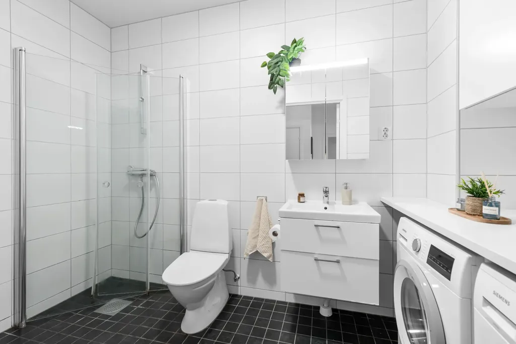 Salles de bain - Modern Flat with Terrace in Viken, Skåne