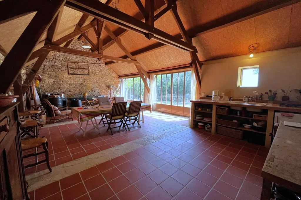 Salle à manger - Propriété en Pierre avec Piscine près de Gourdon