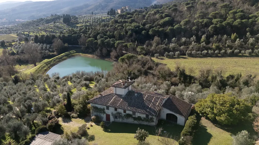 Vue aérienne - Villa with Pool and Tuscan Hills View in Rignano Sull'Arno