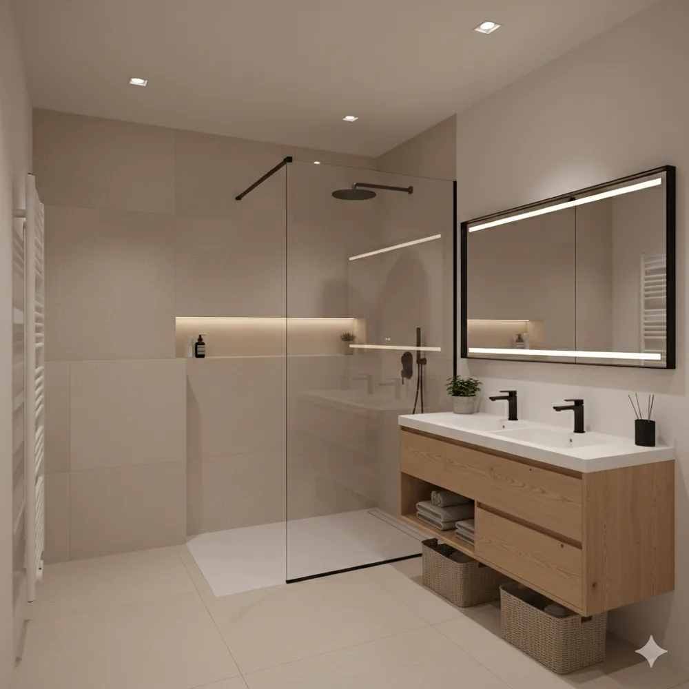 Bathrooms - Duplex Apartment with Cathedral Living in Cogolin