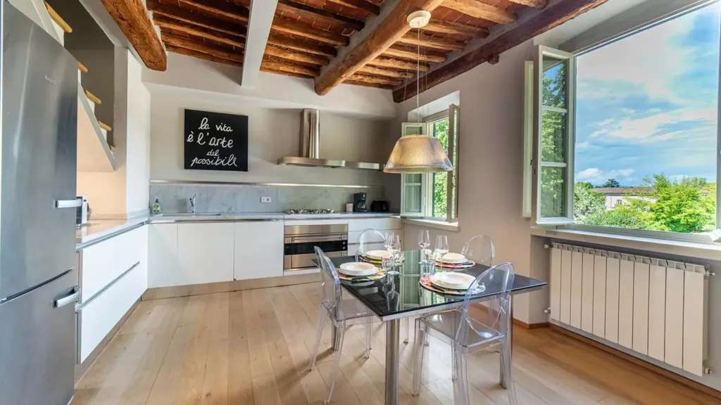 Köök - Apartment with Historic View in Lucca