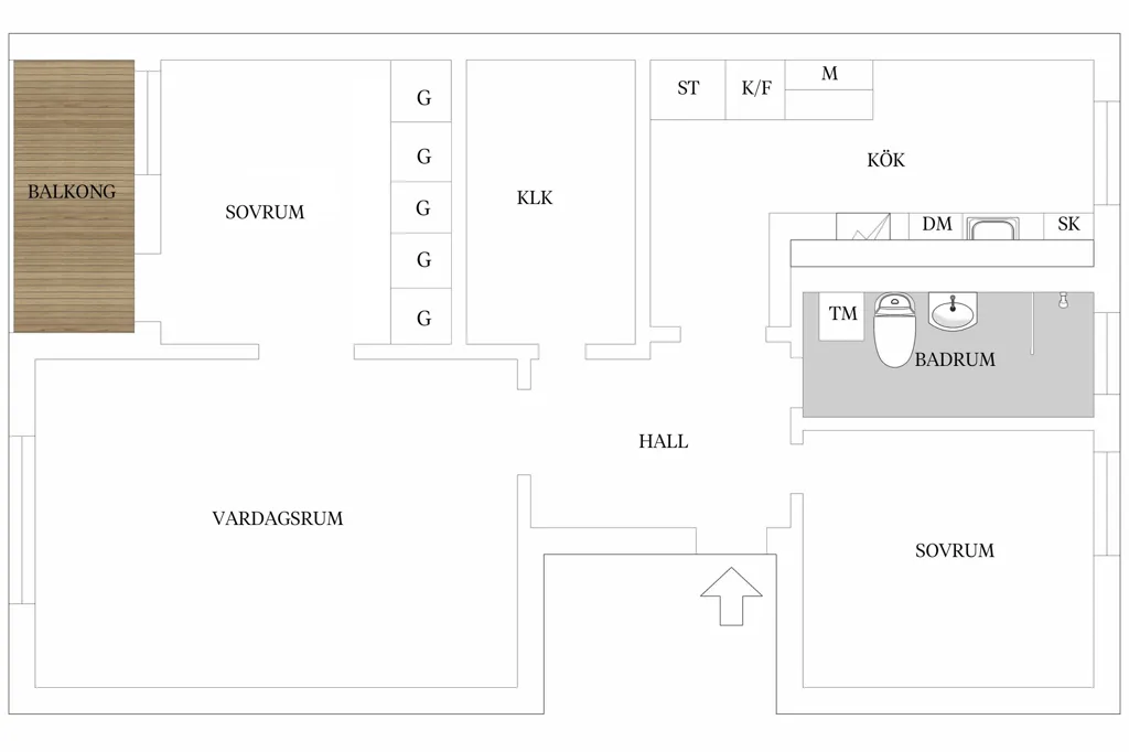 Floor Plan - Bright Apartment with Balcony in Enerbacken, Mölndal