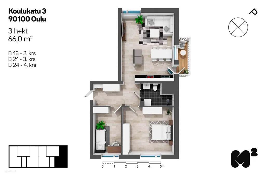 Plan - Apartment with Balcony in Oulu