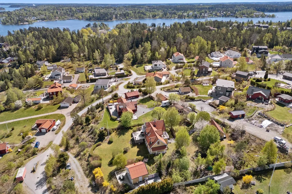 Vue aérienne - Seafront Villa with Panoramic Views in Österåker