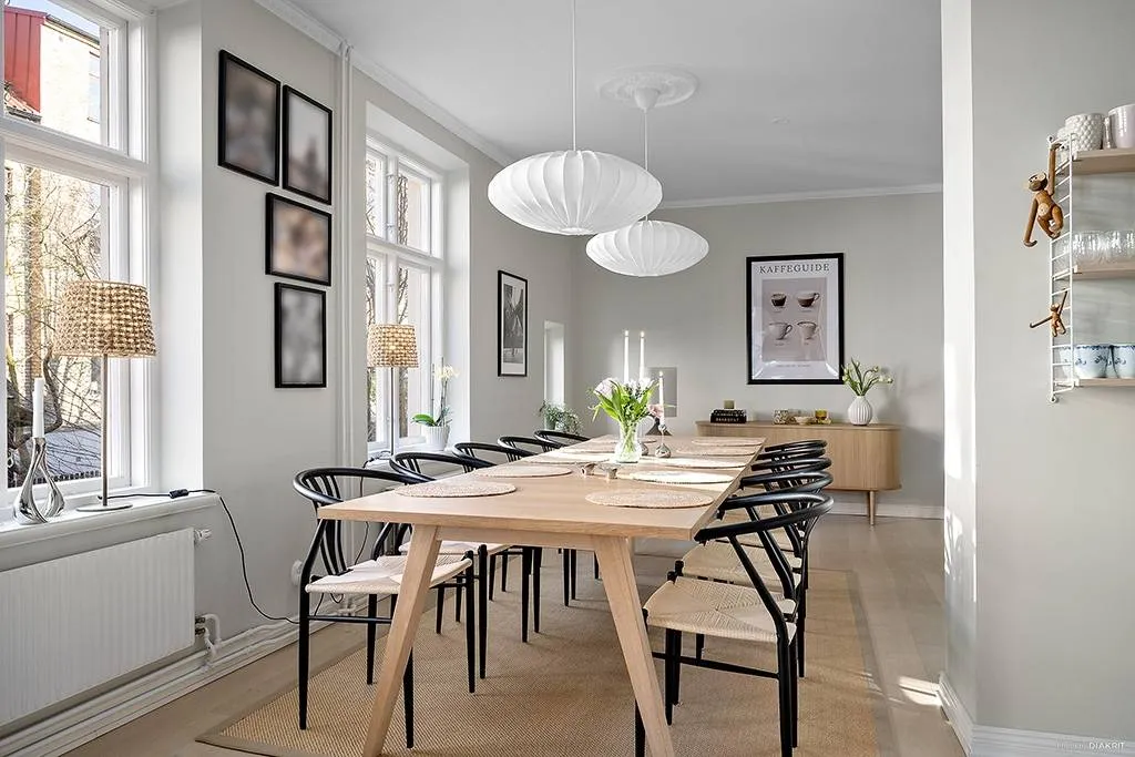 Söögituba - Charming Four-Room Apartment with Garden in Central Helsingborg