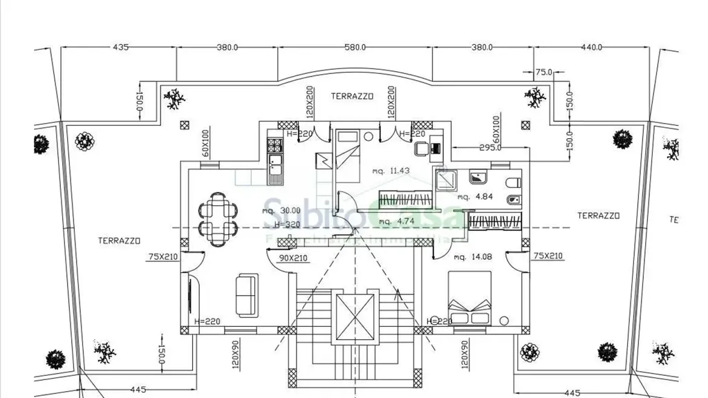 Plan - New Apartment with Balcony in Turrivalignani