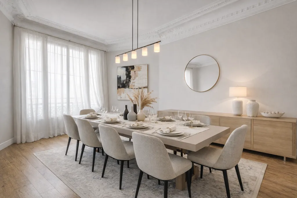 Salle à manger - Appartement Haussmannien avec Exposition Sud à Paris 9ème