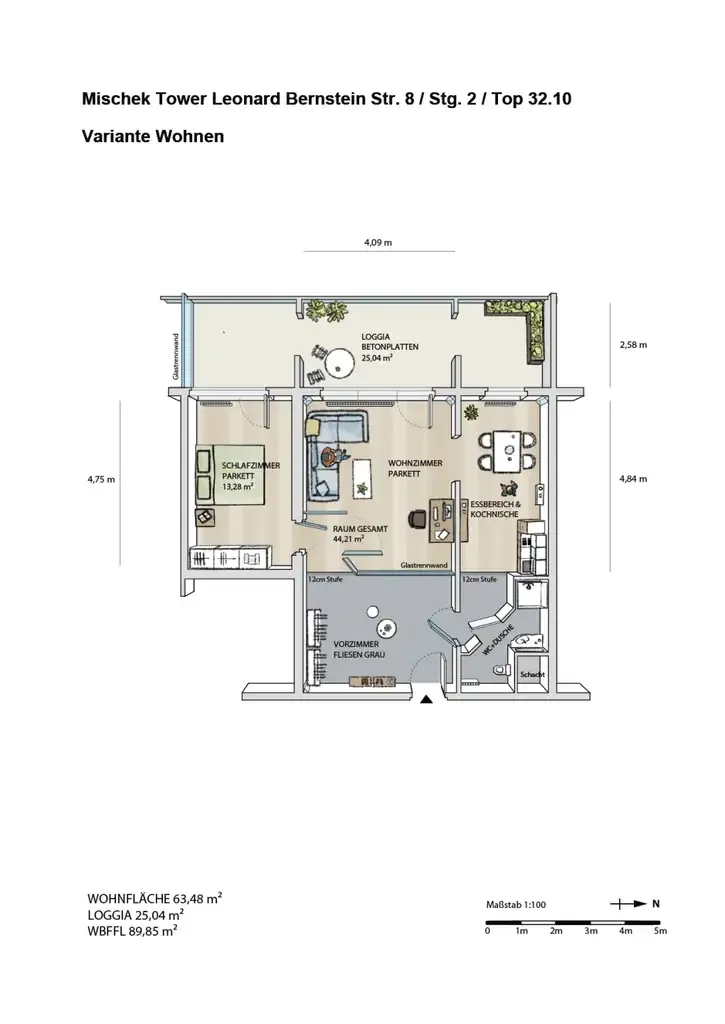 Plaan - Apartment with Panoramic Loggia in Vienna