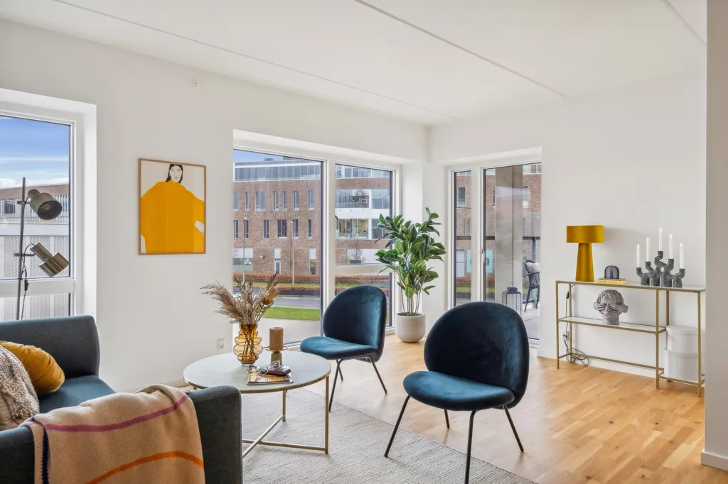 Séjour - Modern Flat with Balcony in Horsens