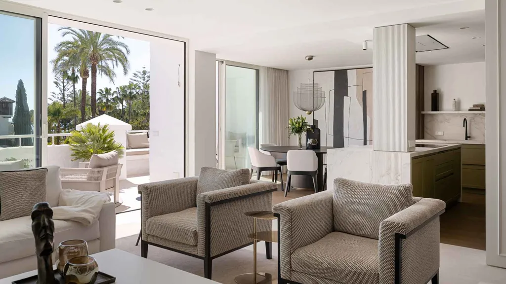 Living Room - Duplex Penthouse with Sea View in Marbella