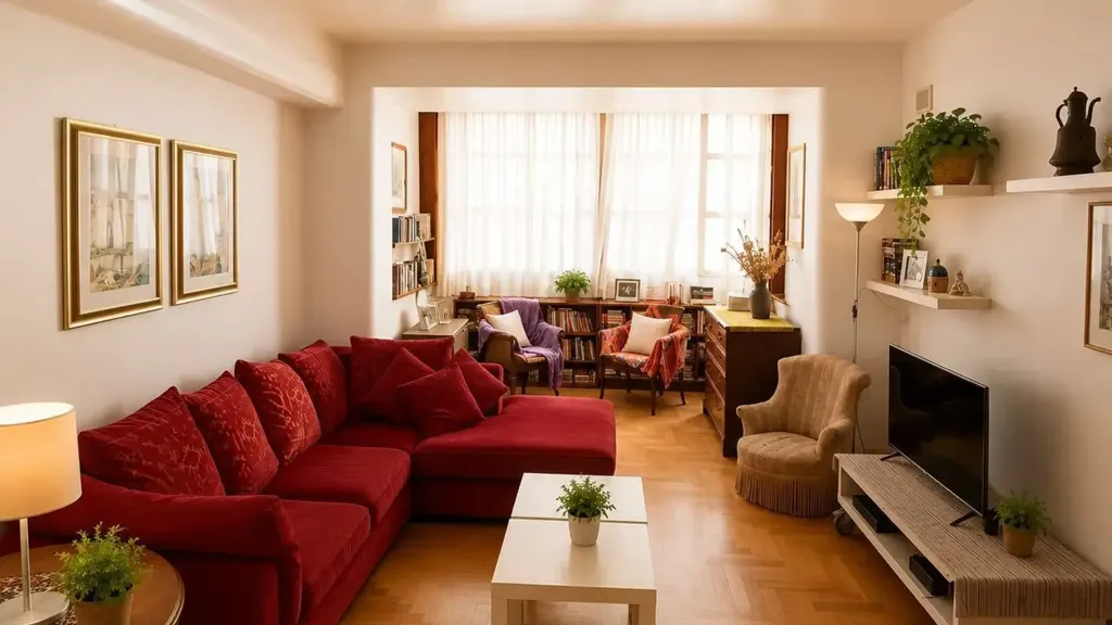 Living Room - 4-Bedroom Apartment with Balcony in Marsala