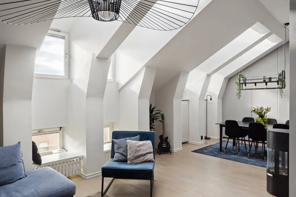 Elutuba - Penthouse with Impressive Ceiling Height in Fridhemsplan