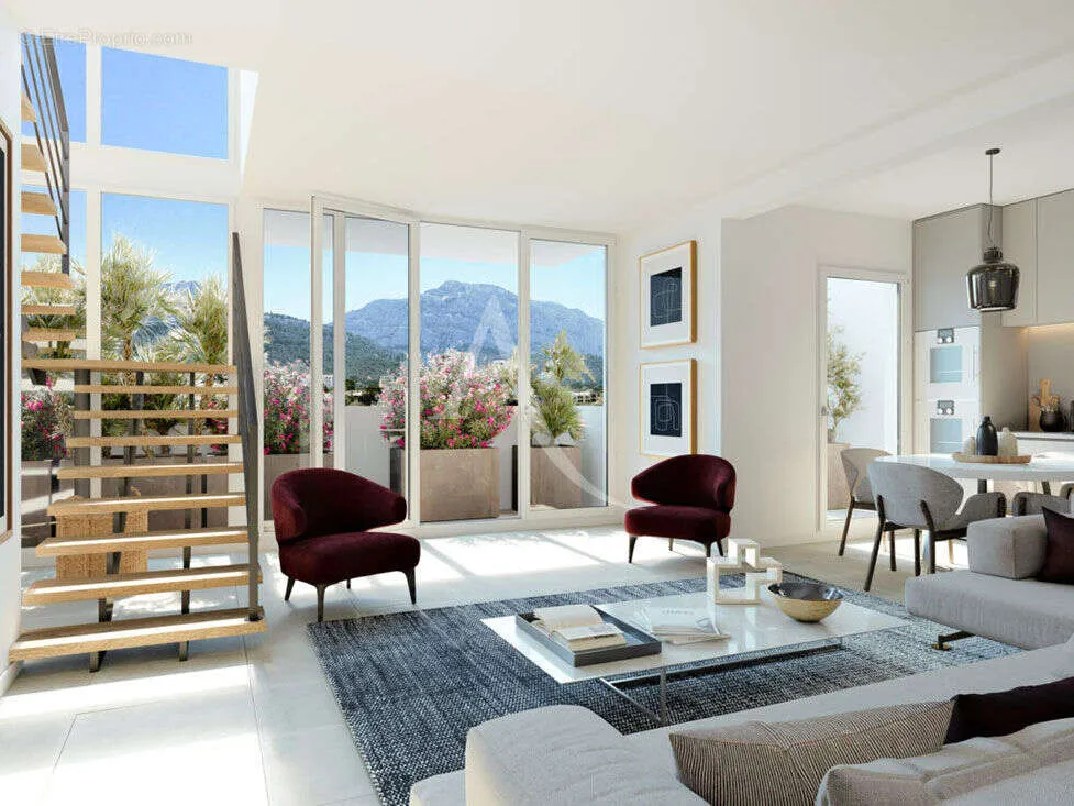 Séjour - Appartement Neuf avec Vue Mer à Marseille