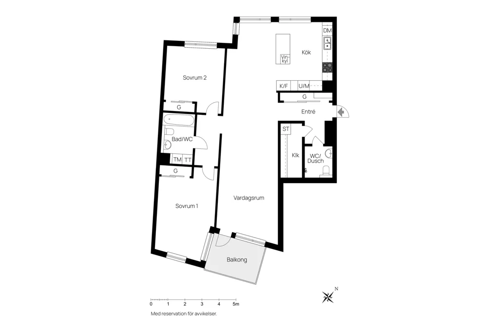 Plan - Luxury Apartment with Balcony in Sjöstan