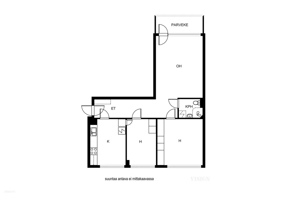 Plan - City Apartment with Balcony in Kuopio Centre