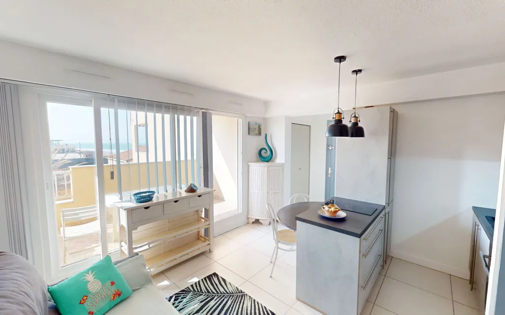 Cuisine - Studio avec Vue Panoramique sur l'Océan à Capbreton