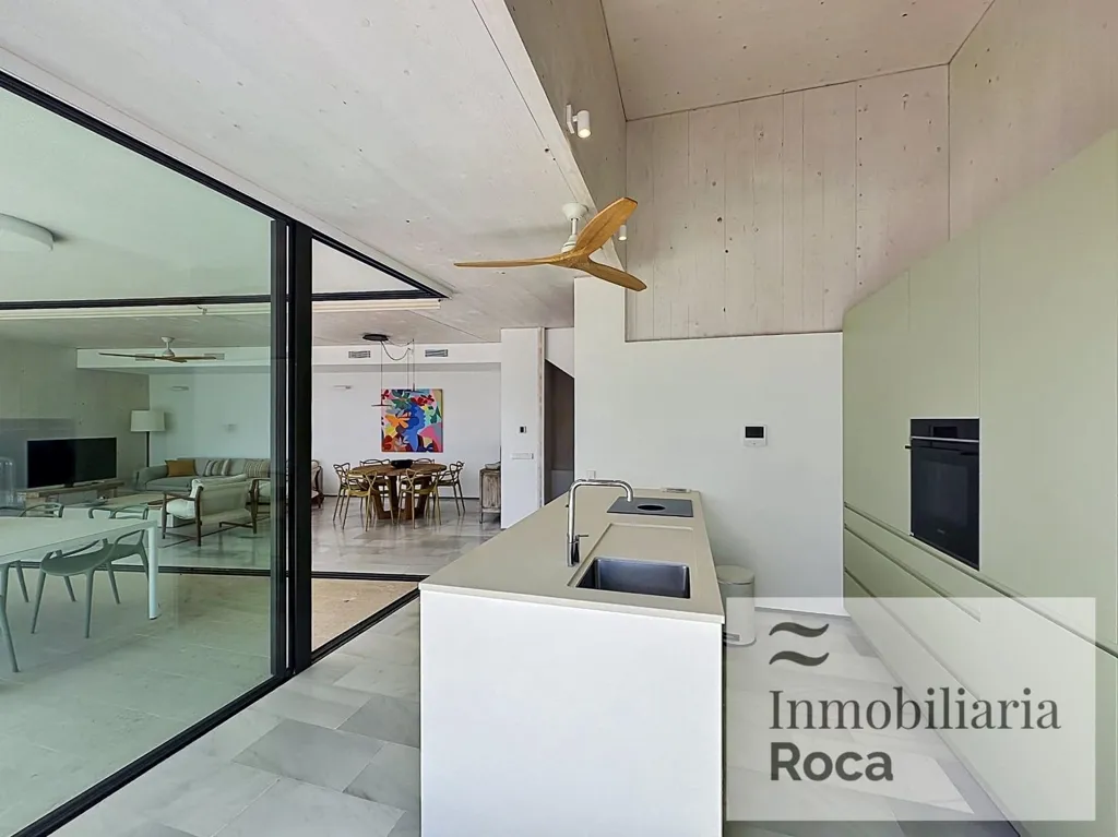 Köök - Villa with Sea View and Pool in Es Mercadal