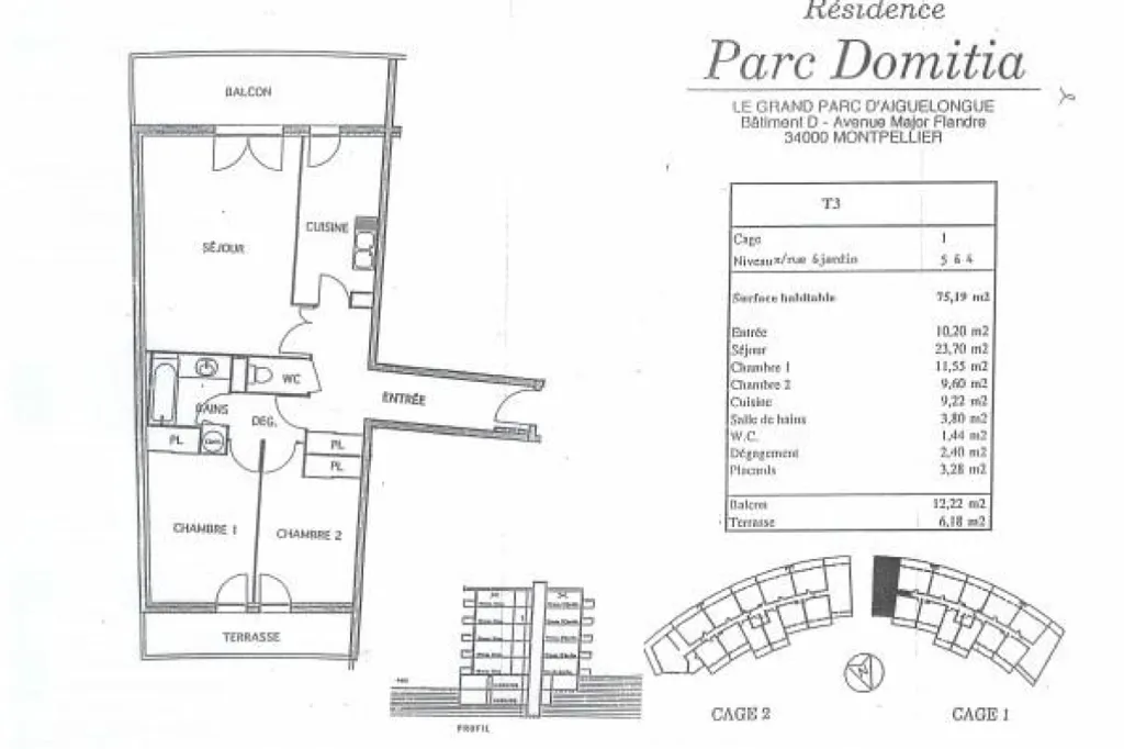 Appartement Traversant avec Balcon à Montpellier