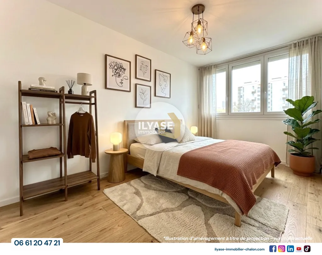 Chambres - Appartement T2 avec balcon à Chalon-sur-Saône