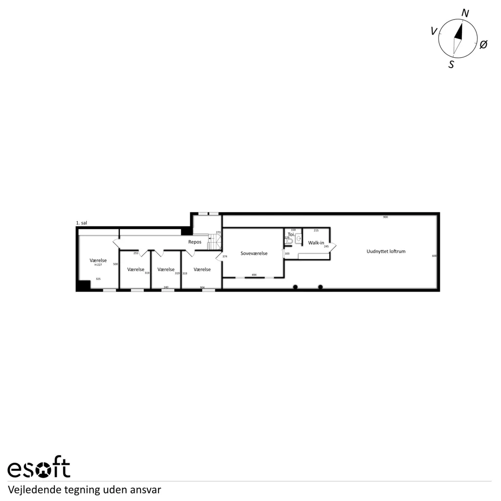 Floor Plan - 1937 Villa with Garden in Brovst